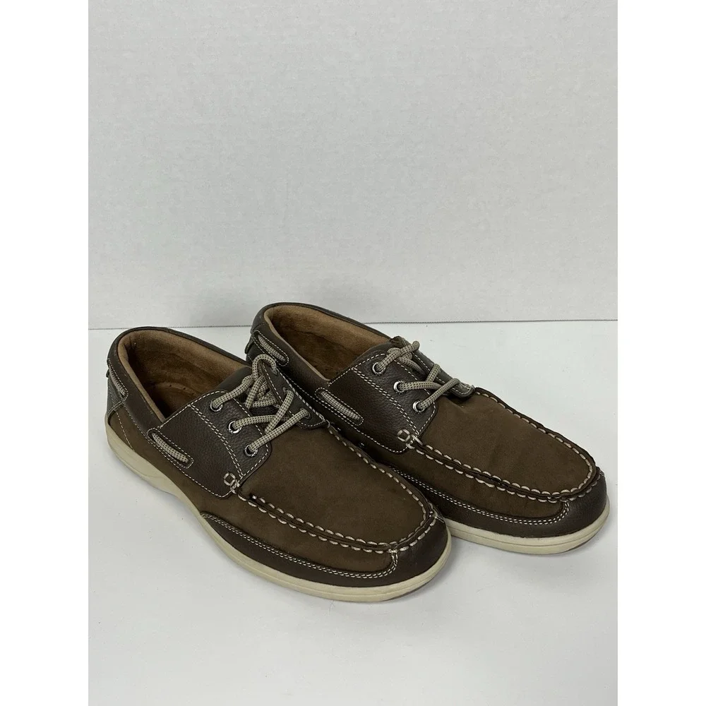 Men's Florsheim Lakeside Oxford Moc Toe 13157-200 Brown Nubuck Leather Sz 9‎
